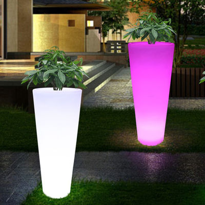 Exposición de macetas de flores luminosas coloridas macetas de plantas de jardín luminosas lámpara de suelo de plantación de plástico para fiesta alquiler