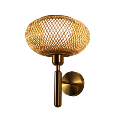 Lámparas de pared de bambú tejido Nodic para la decoración del salón del dormitorio