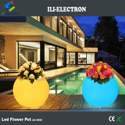 Planta de flores de plástico recargable con led con acabado congelado