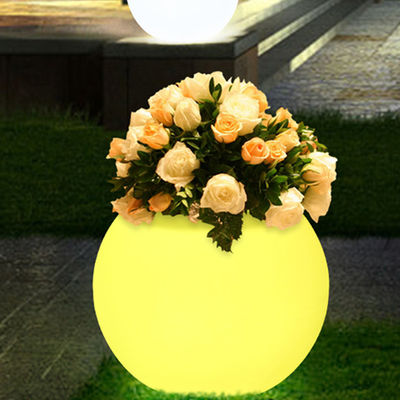 CE/ROHS 16 colores cambiantes macetas de flores brillantes de forma redonda PE recubierto para la decoración