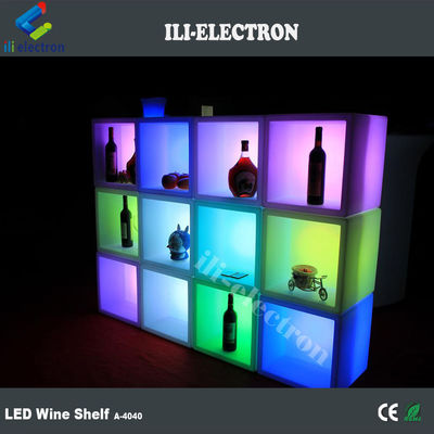 Cubo de hielo cuadrado de plástico LED resistente al agua recargable para pub