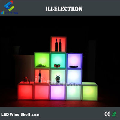 Cubo de hielo cuadrado de plástico LED resistente al agua recargable para pub