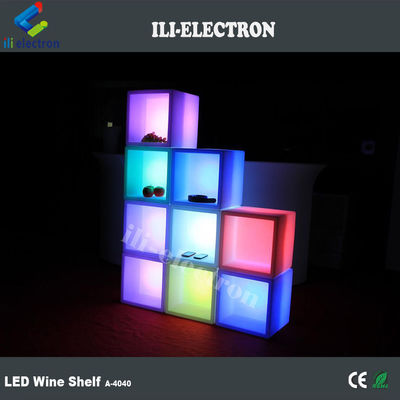 Cubo de hielo cuadrado de plástico LED resistente al agua recargable para pub