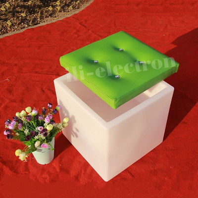 Cubo de hielo LED multifuncional de forma cuadrada de material plástico PE con tapa de cuero