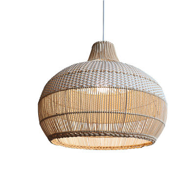 Lámpara de colgante de bambú de ratán, lámpara de techo de mimbre para decoración interior