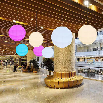 Fuera PE Plástico Luz de bola brillante Recargable poliedro Esfera luminosa Forma