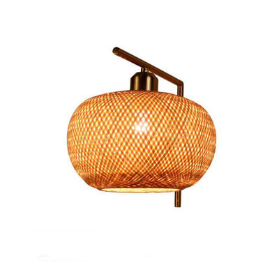 Luces de pared hechas a mano de ratán, 3500K Wicker Rattan Lamp Control del interruptor
