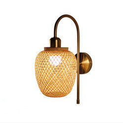 Luces de pared hechas a mano de ratán, 3500K Wicker Rattan Lamp Control del interruptor