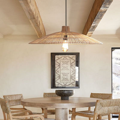 Candelero de luz de colgante de ratán personalizado para la casa de familia Zen Tea Room