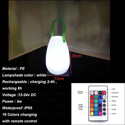 2700K CCT lámpara portátil de plástico LED recargable para restaurante