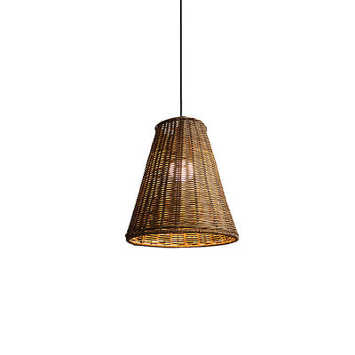 Lámpara de colgante de ratán redonda moderna, luz de techo de ratán de sombra 65lm / W OEM