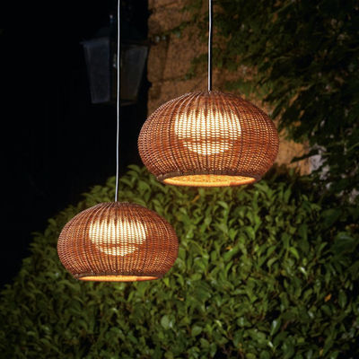 Iluminación colgante de ratán, lámpara de candelabros, a prueba de agua para árboles al aire libre