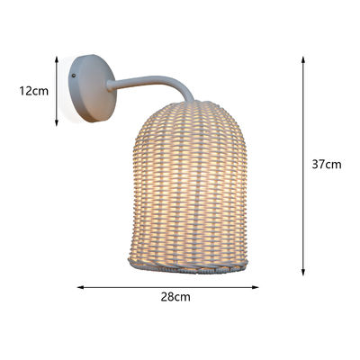 220V lámpara de pared de Rattan sombra de mano de tejido a prueba de agua para exteriores