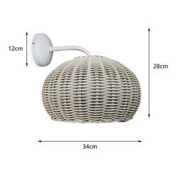 220V lámpara de pared de Rattan sombra de mano de tejido a prueba de agua para exteriores