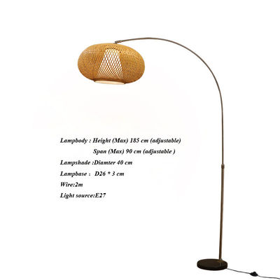 Control del interruptor de luz de sombreado de bambú de ratan LED