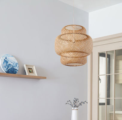 Diseño único lámpara decorativa colgante de bambú lámpara artesanal de bambú