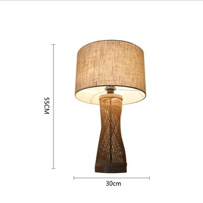 Atmosfera Lámpara de mesa de ratán, lámpara de mesa de bambú para decoración de interiores