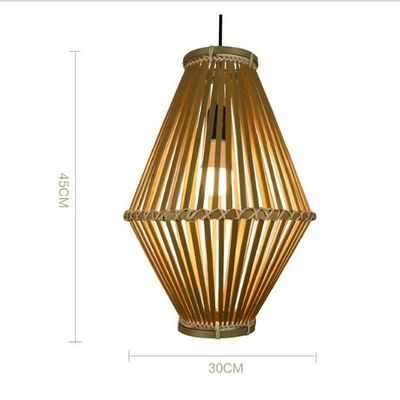 3500K Retro Bambú Tejido Pendiente Luz Para Sala de estar Interior
