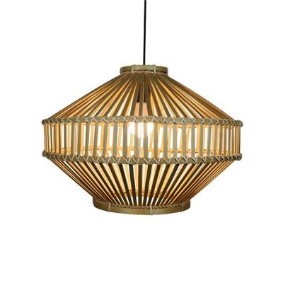 3500K Retro Bambú Tejido Pendiente Luz Para Sala de estar Interior