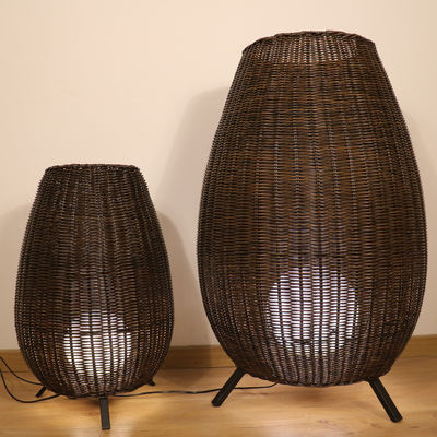 35cm/45cm/78cm/128cm de altura lámparas artísticas de pie lámparas de suelo de mimbre de ratán