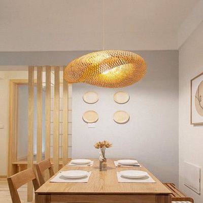 Lámpara de luz de colgante de bambú moderno para habitación interior