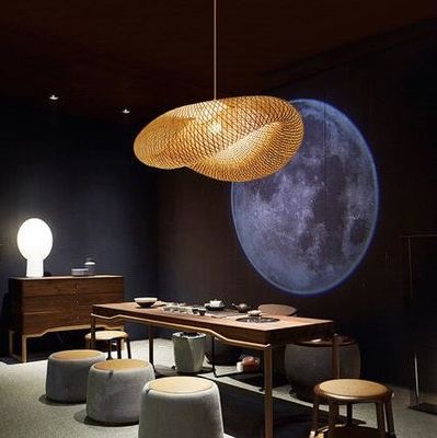 Lámpara de luz de colgante de bambú moderno para habitación interior
