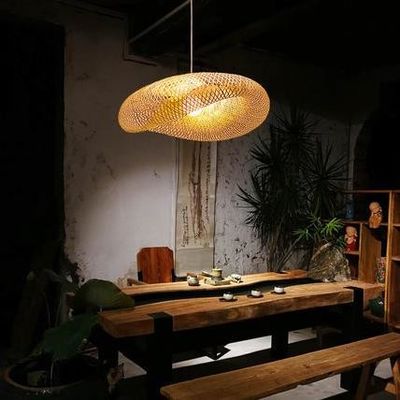 Lámpara de luz de colgante de bambú moderno para habitación interior