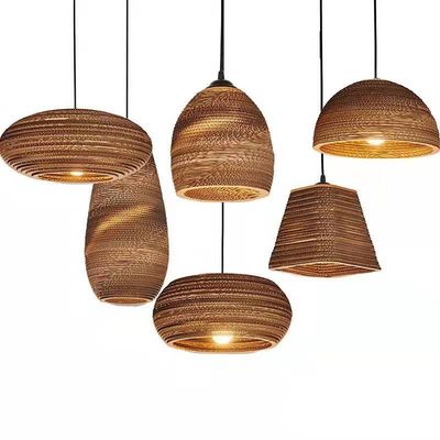 Candelabro con colgante de Wicker Rattan hecho a mano Control de interruptor de ángulo de haz de 150 grados