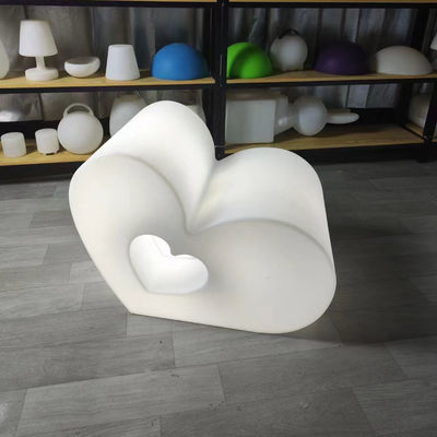 Creativo colorido Led Glowing Heart Stools Corazón silla para el evento