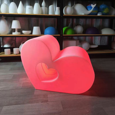 Creativo colorido Led Glowing Heart Stools Corazón silla para el evento
