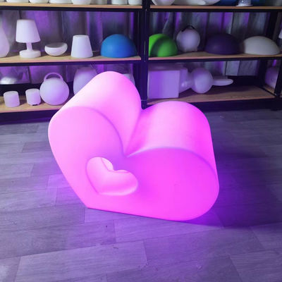 Creativo colorido Led Glowing Heart Stools Corazón silla para el evento