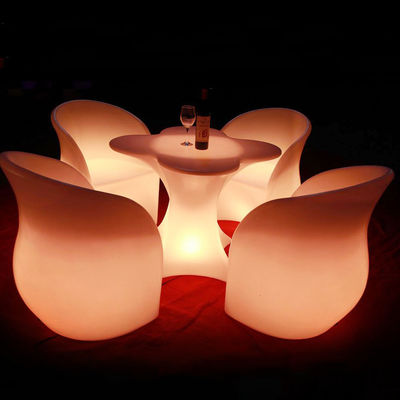 Muebles al aire libre con forma de flor para eventos luminosos sillas de club nocturno