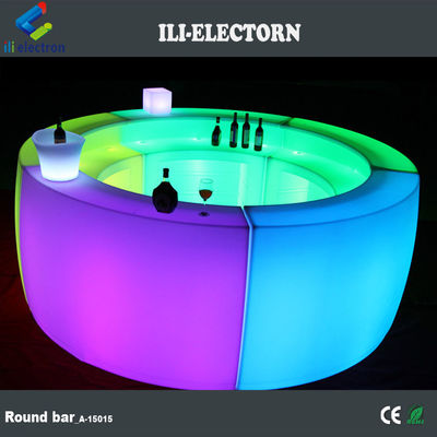 Certificado CE / ROHS barra redonda portátil de plástico iluminado con cambio de color