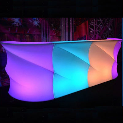 Forma de onda LED luminosa Bar Contador, luz al aire libre de la mesa de la barra a prueba de agua