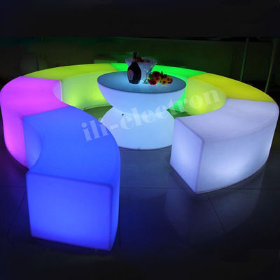 Muebles al aire libre iluminados silla curva de serpiente brillante