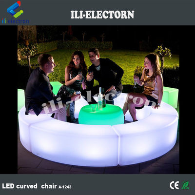 PE plástico iluminado silla de jardín blanca taburete led