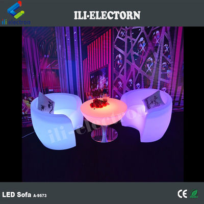 Muebles LED de plástico PE para uso comercial, Sofá de salón LED iluminado