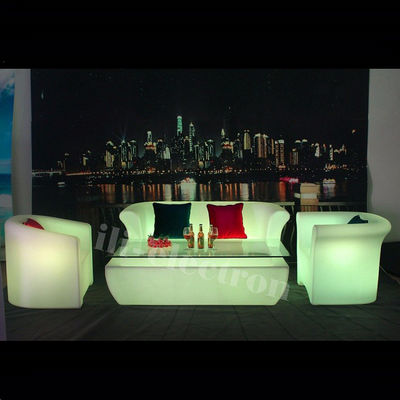 Sofá de plástico con LED sofá de salón para alquiler