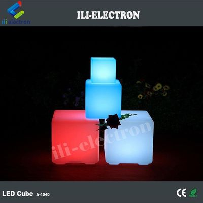Comerciante exterior de luz LED cubo, taburetes de bar iluminados con certificación CE ROHS