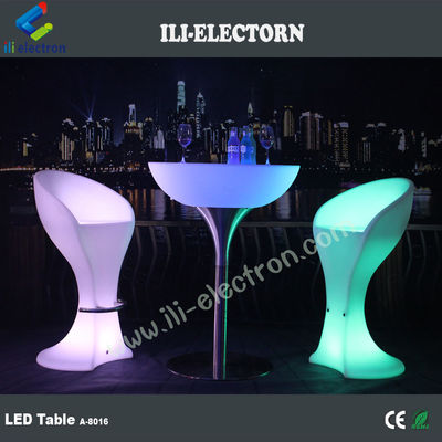 Atractivo control remoto RGB en el exterior led mesa de café de soporte metálico