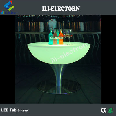 Atractivo control remoto RGB en el exterior led mesa de café de soporte metálico