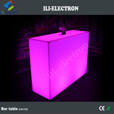 Muebles de barra rectangulares de plástico portátil iluminados con led