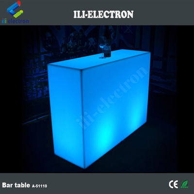 Muebles de barra rectangulares de plástico portátil iluminados con led
