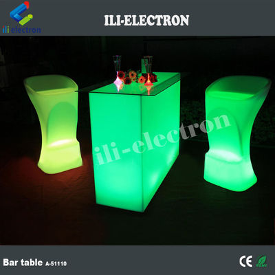 Muebles de barra rectangulares de plástico portátil iluminados con led