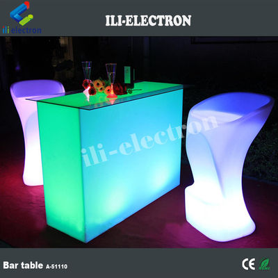 Muebles de barra rectangulares de plástico portátil iluminados con led