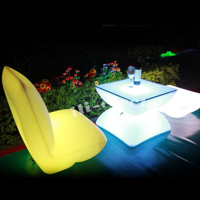 Muebles LED de plástico PE, mesas de cóctel 16 de color cambiante