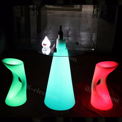 Mesas de bar brillantes, mesa de cócteles con led