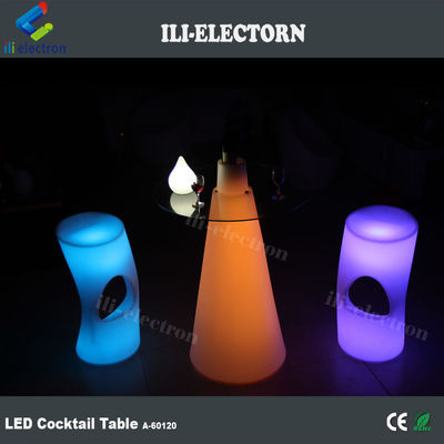 Mesas de bar brillantes, mesa de cócteles con led