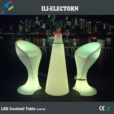 Mesas de bar brillantes, mesa de cócteles con led