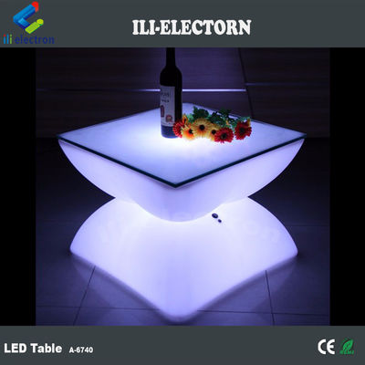 mesa de café de hotel de plástico con luz LED